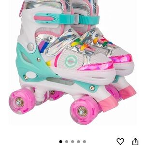 Kids Roller Skates with Pink and Teal Accents